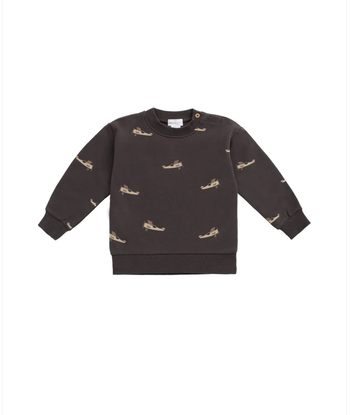 Jamie Kay Organic Cotton Peyton Sweatshirt - Pilot Planes Bistre