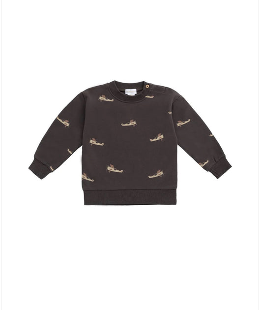 Jamie Kay Organic Cotton Peyton Sweatshirt - Pilot Planes Bistre