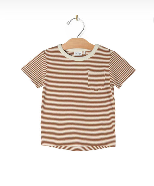 City Mouse Studio - Pocket Tee - Toffee Stripe