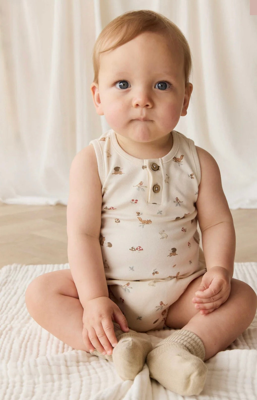 Jamie Kay - Organic Cotton Archie Playsuit - Forest Gathering