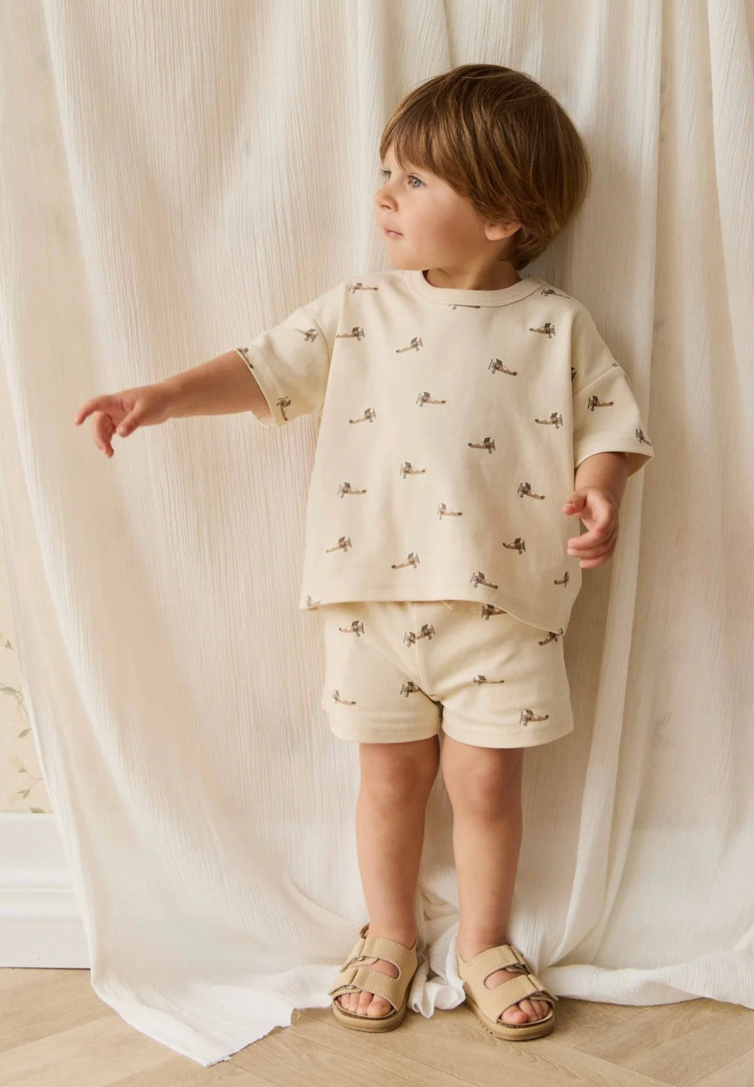 Jamie Kay - Pima Cotton Wesley Short - Fly High Vanilla Cream
