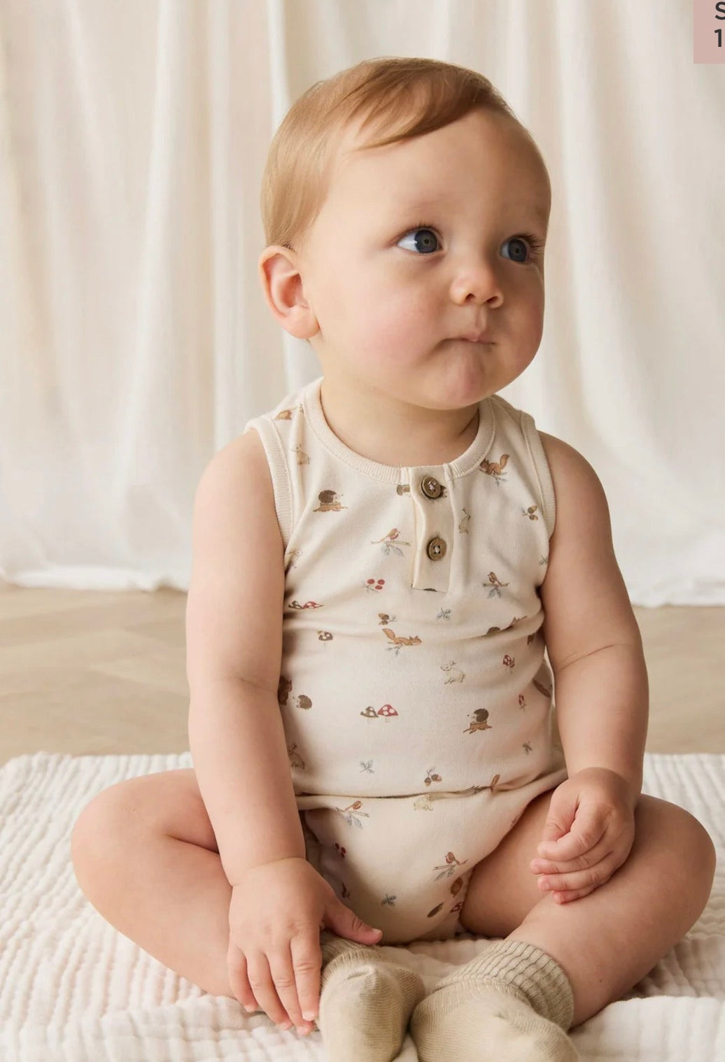 Jamie Kay - Organic Cotton Archie Playsuit - Forest Gathering