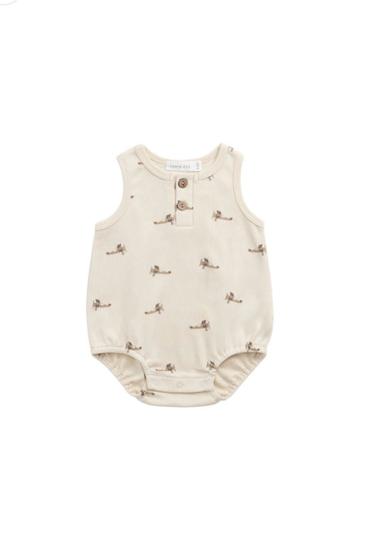 Jamie Kay - Pima Cotton Archie Playsuit - Fly High Vanilla Cream
