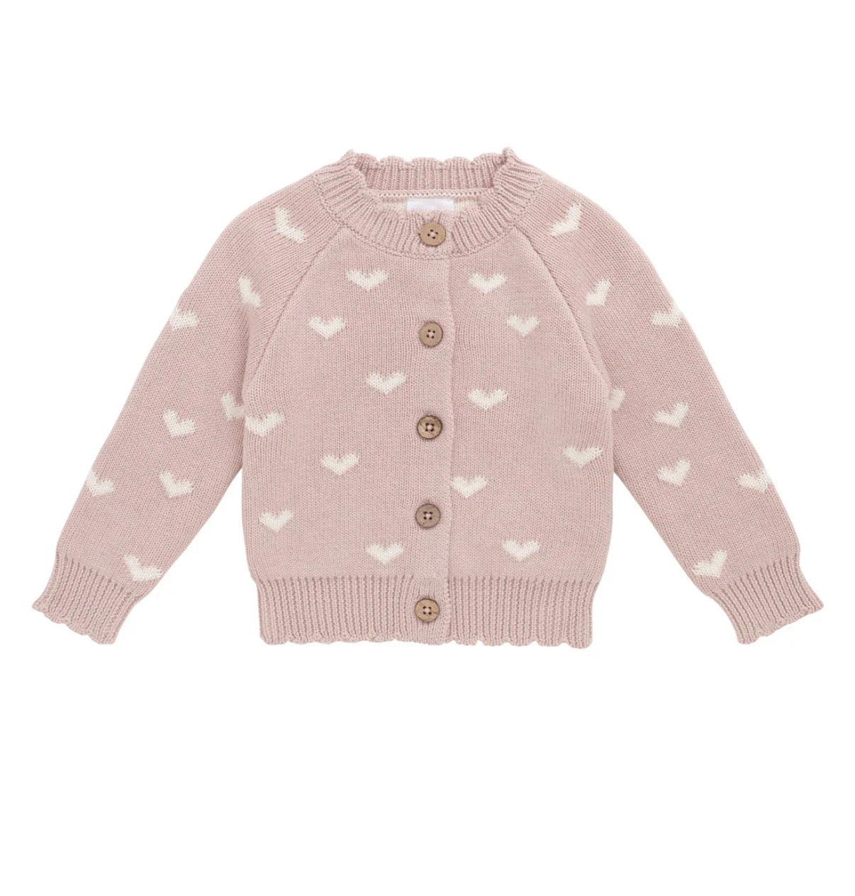 Jamie Kay - Anna Cardigan - Petite Heart Rose Smoke