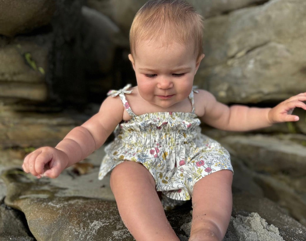 Vignette - Cassidy Romper Set - Yellow Meadow Floral