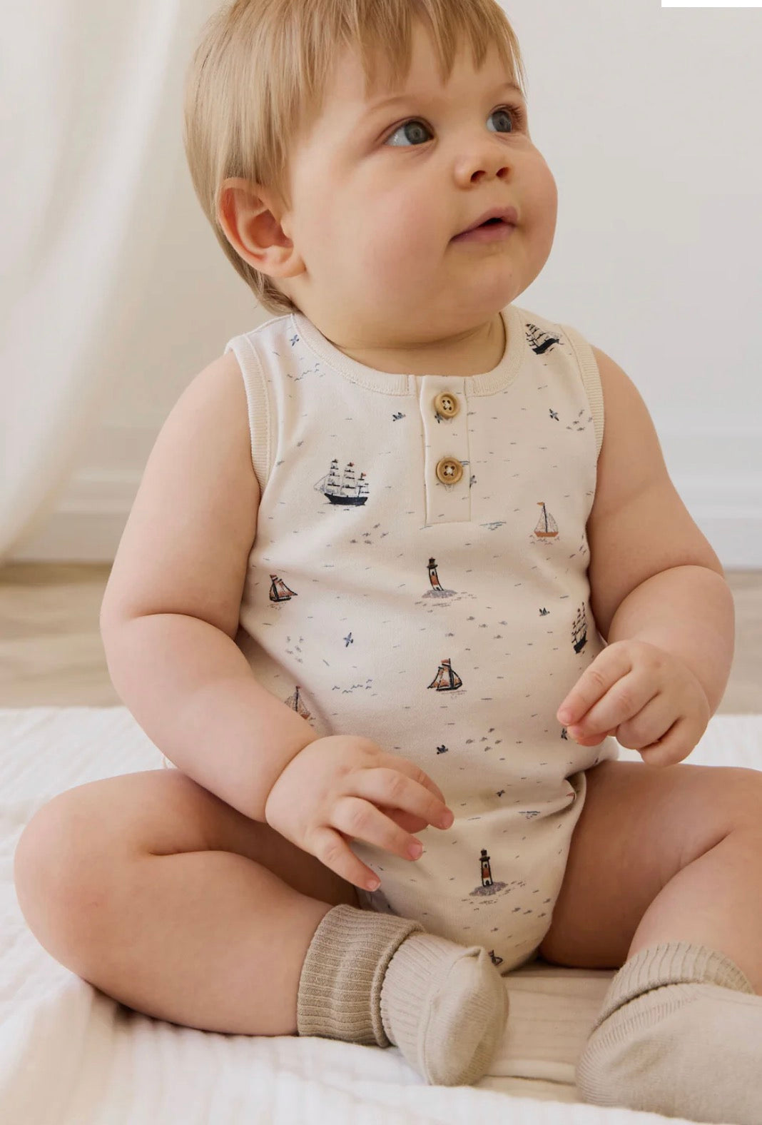 Jamie Kay - Organic Cotton Archie Playsuit- Sailing Day
