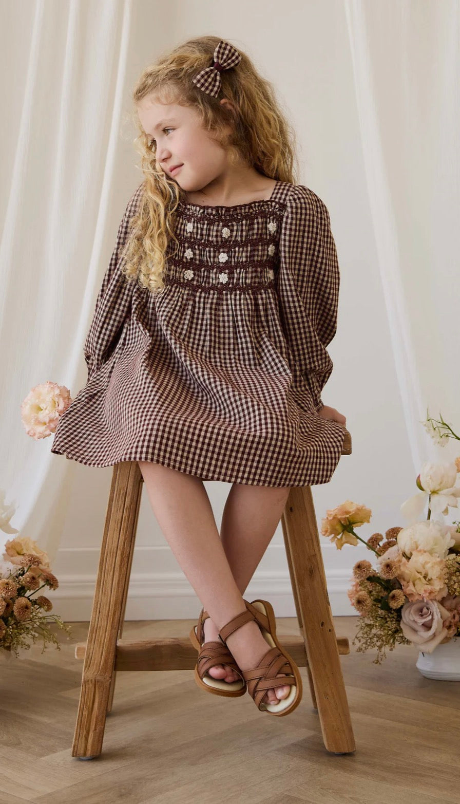 Jamie Kay - Organic Cotton Cecile Dress - Cinnamon Gingham