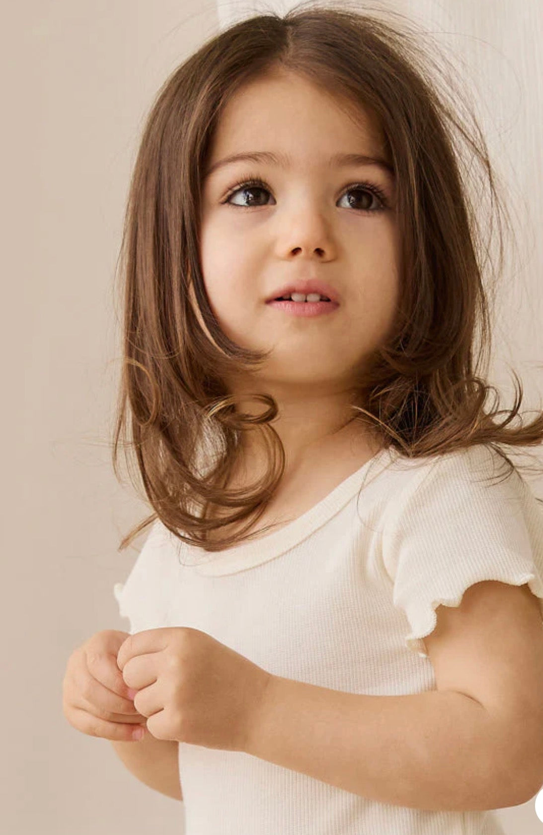 Jamie Kay - Fine Rib Cotton Ines Top - Parchment