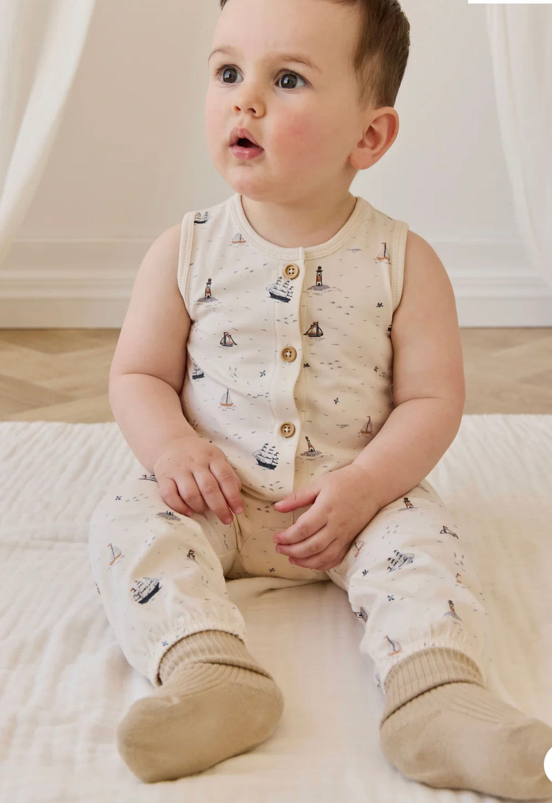 Jamie Kay - Organic Cotton Rupert Onepiece - Sailing Day
