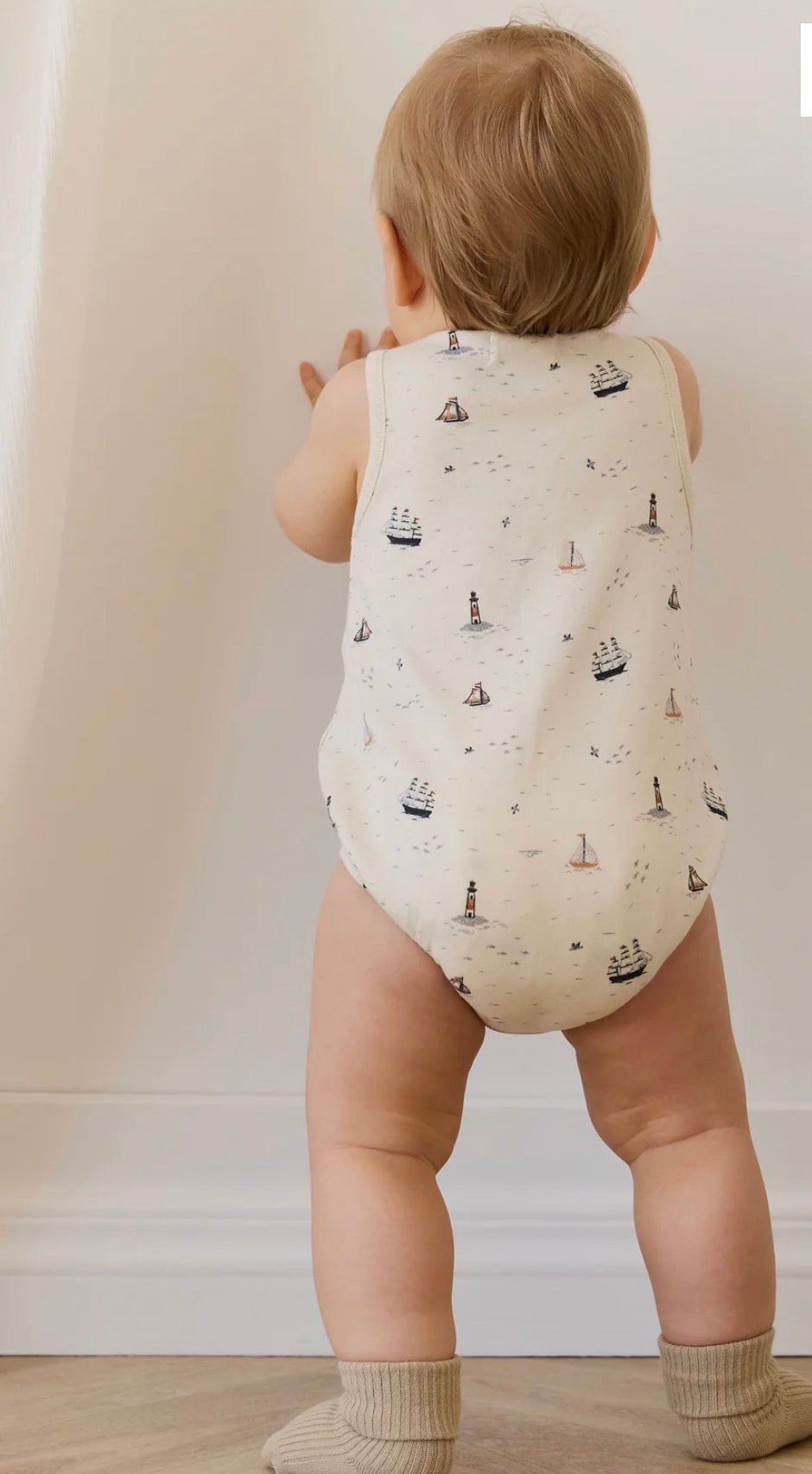 Jamie Kay - Organic Cotton Archie Playsuit- Sailing Day