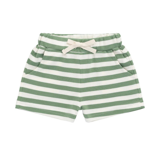 Jamie Kay - Pima Cotton Wesley Short - Essential Stripe Parchment/Snow Pea
