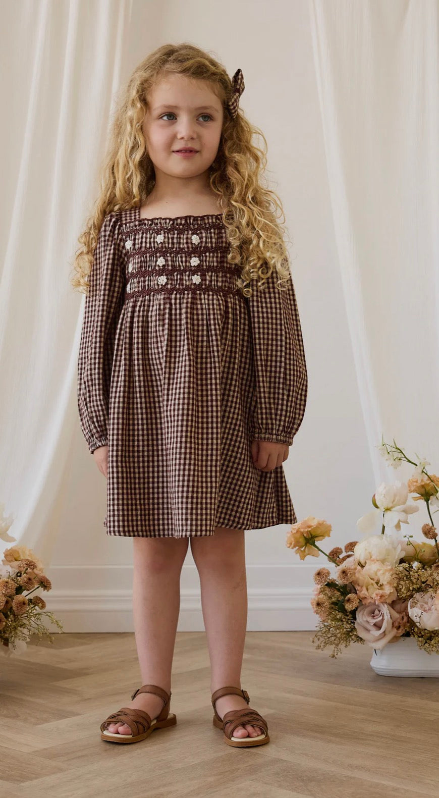 Jamie Kay - Organic Cotton Cecile Dress - Cinnamon Gingham