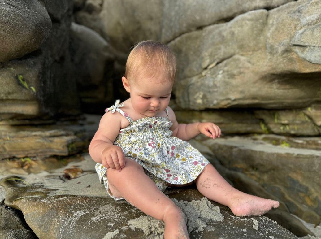 Vignette - Cassidy Romper Set - Yellow Meadow Floral