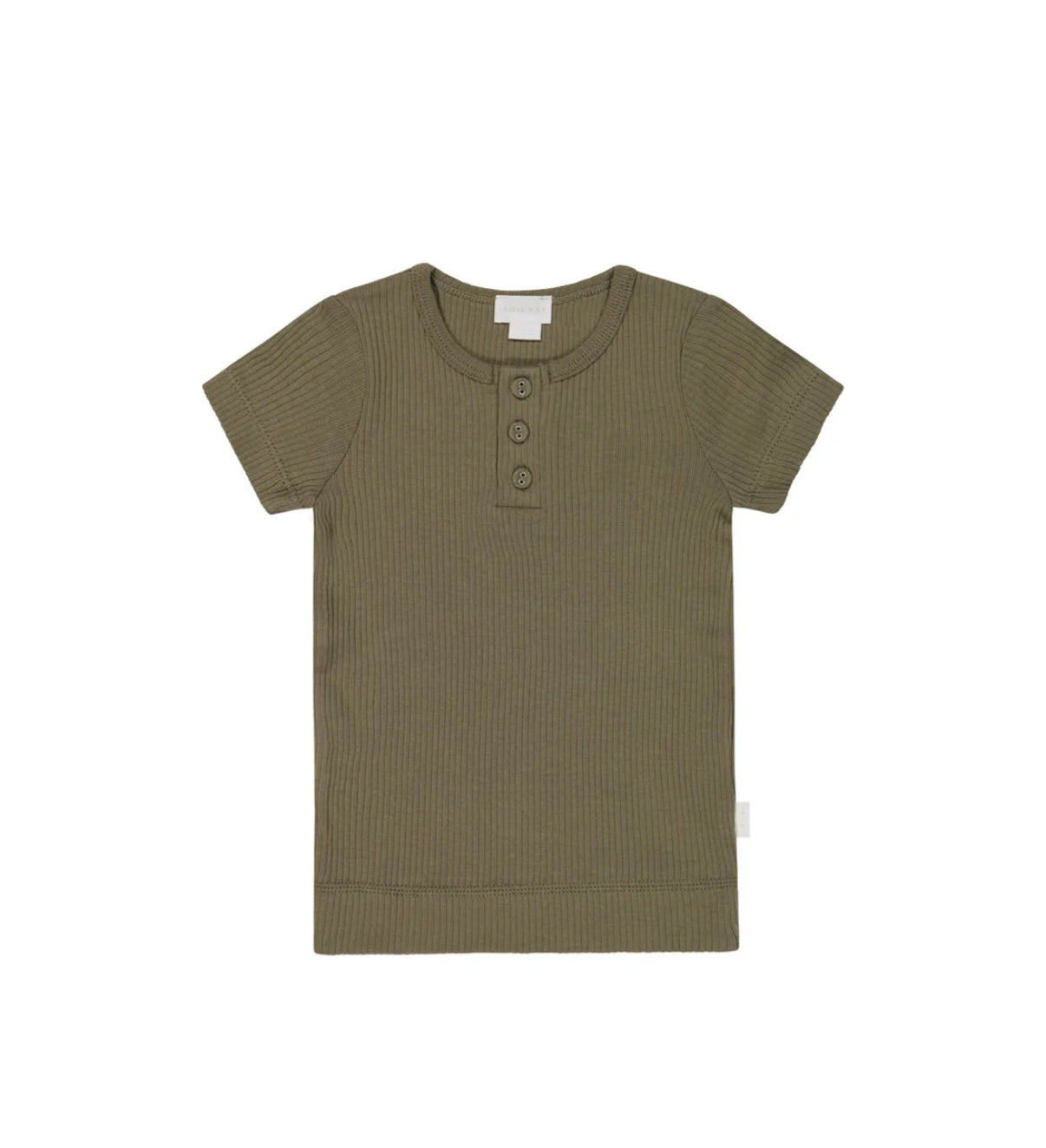 Jamie Kay - Organic Cotton Modal Henley Tee - Fir Bark