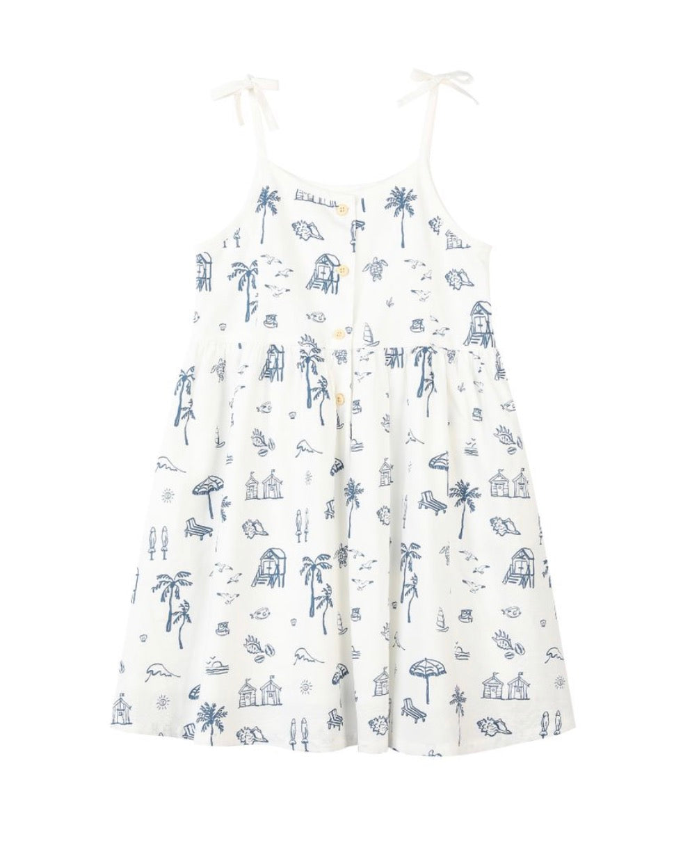 Vignette - Marina Dress - Navy Beach Scene