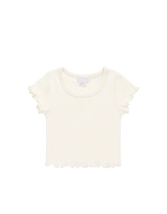 Jamie Kay - Fine Rib Cotton Ines Top - Parchment