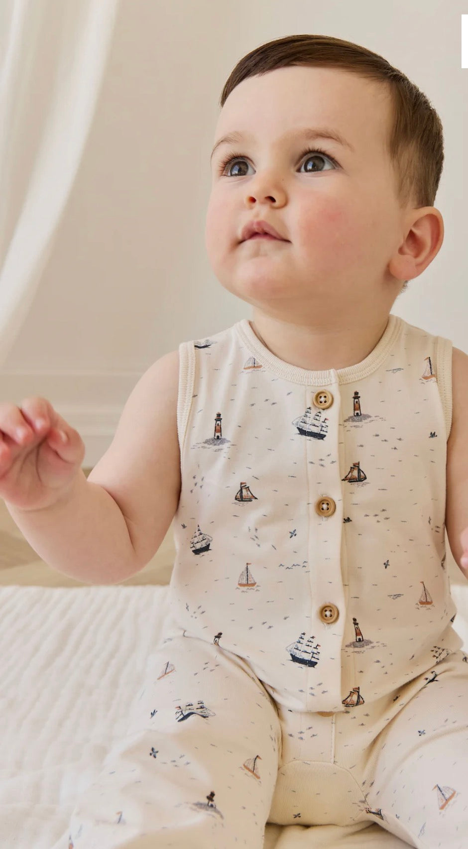 Jamie Kay - Organic Cotton Rupert Onepiece - Sailing Day