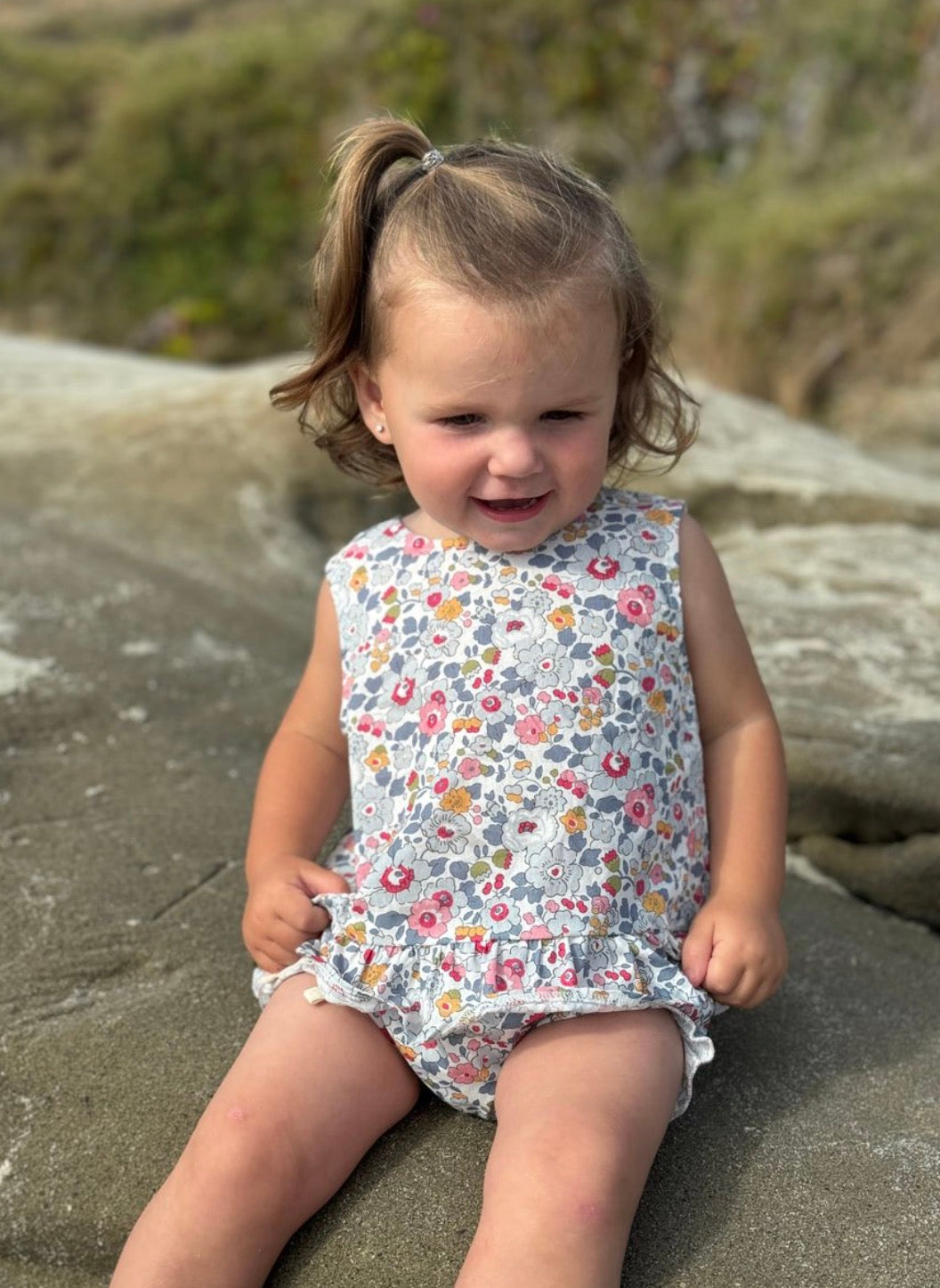 Vignette - Aria Romper Set - Blue Retro Floral
