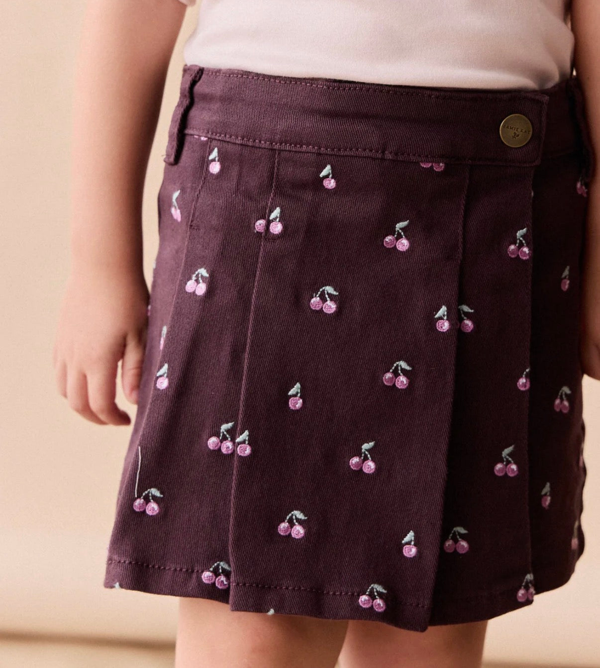 Jamie Kay - Chelsea Skirt - Cherry Love Plum Embroidery