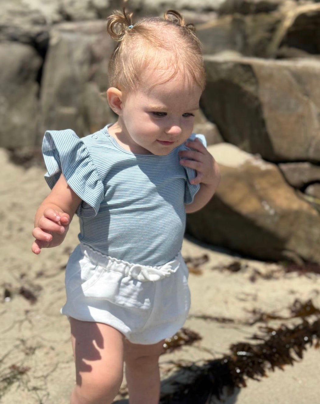 Vignette - Wren Flutter Sleeve Onesie