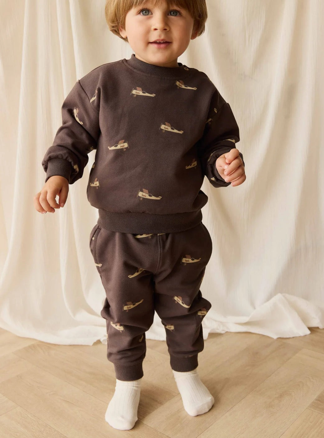 Jamie Kay Organic Cotton Peyton Sweatshirt - Pilot Planes Bistre