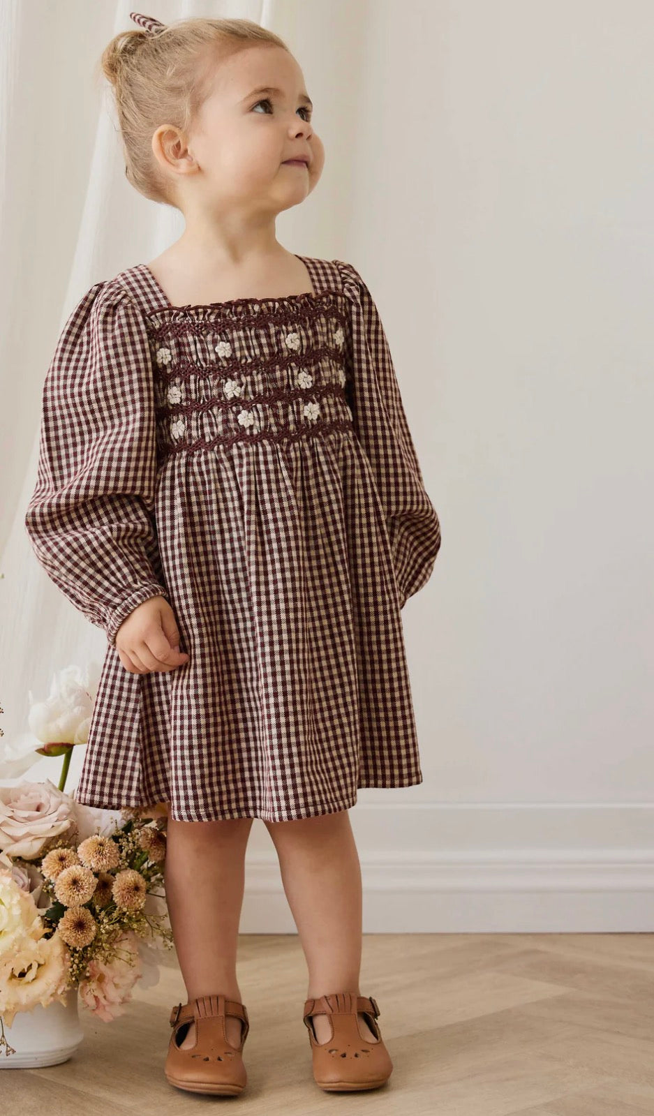 Jamie Kay - Organic Cotton Cecile Dress - Cinnamon Gingham