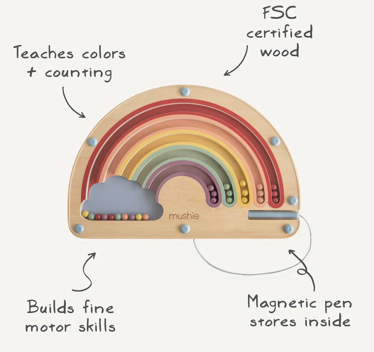Mushie - Wooden Magnet Rainbow Maze
