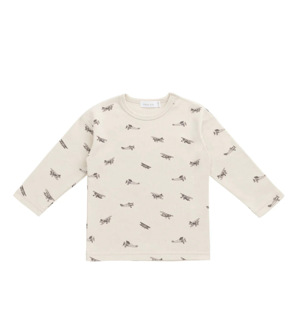 Jamie Kay - Pima Cotton Arnold Long Sleeve Top - Avion Oat