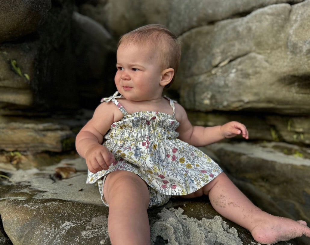 Vignette - Cassidy Romper Set - Yellow Meadow Floral