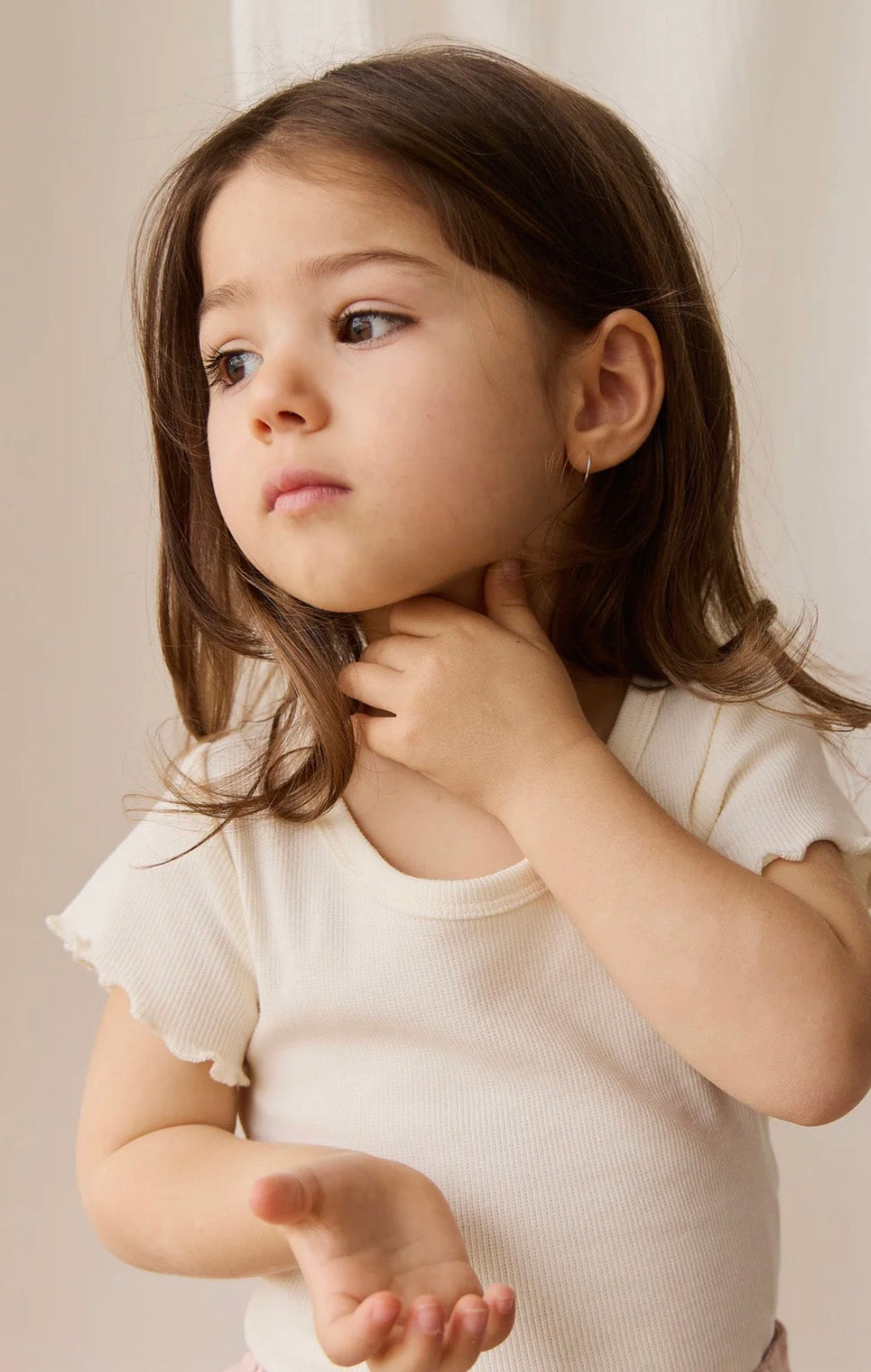 Jamie Kay - Fine Rib Cotton Ines Top - Parchment