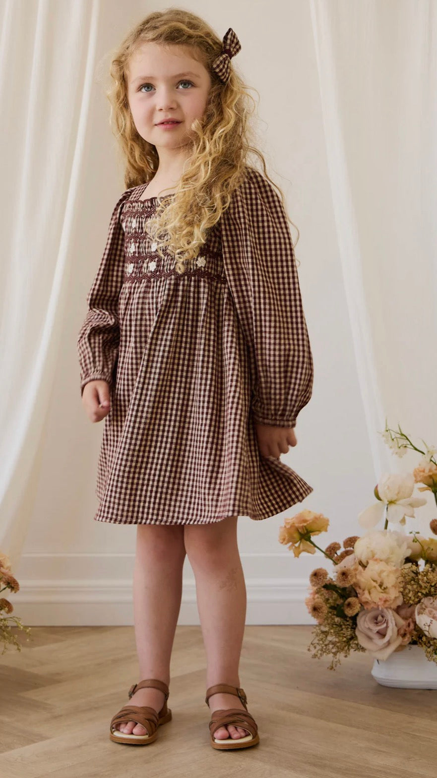 Jamie Kay - Organic Cotton Cecile Dress - Cinnamon Gingham
