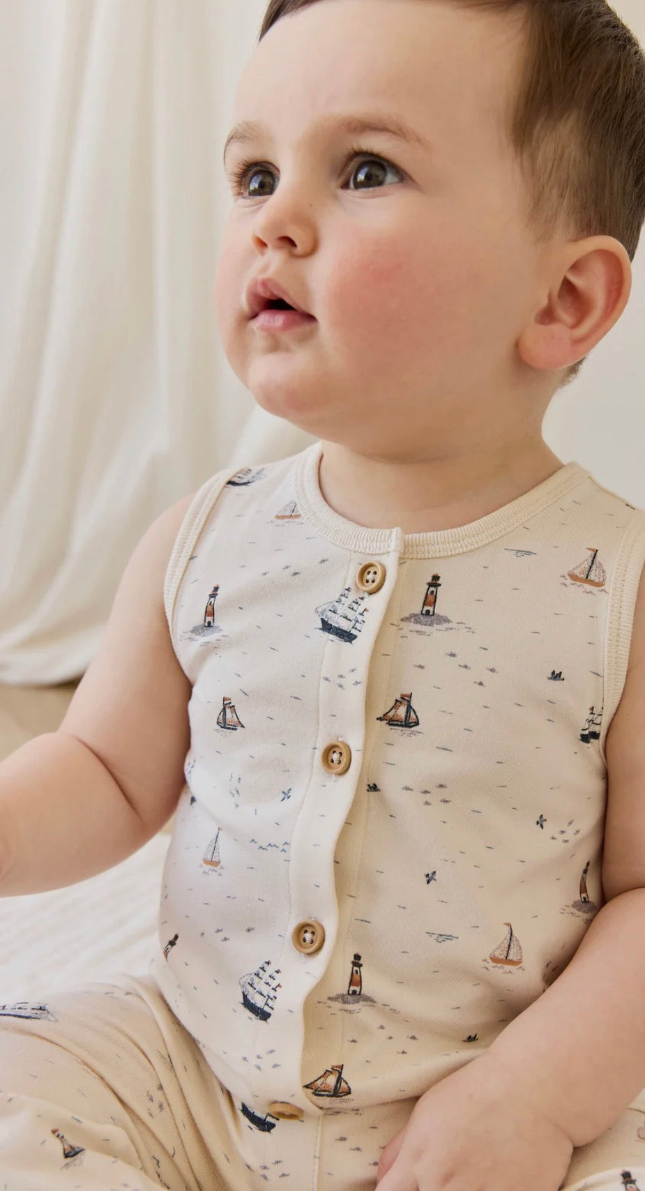 Jamie Kay - Organic Cotton Rupert Onepiece - Sailing Day