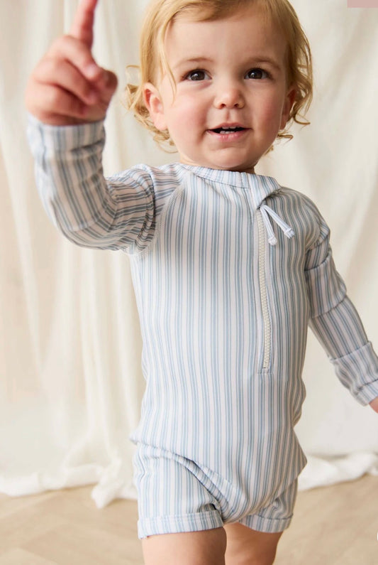 Jamie Kay - Florian Zip Swimsuit - Variegated Stripe Cenote