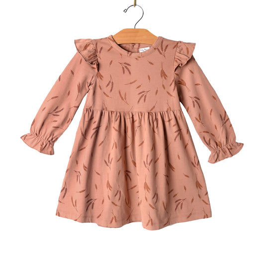 City Mouse Studio- Flutter Sleeve Dress/Combed Jersey