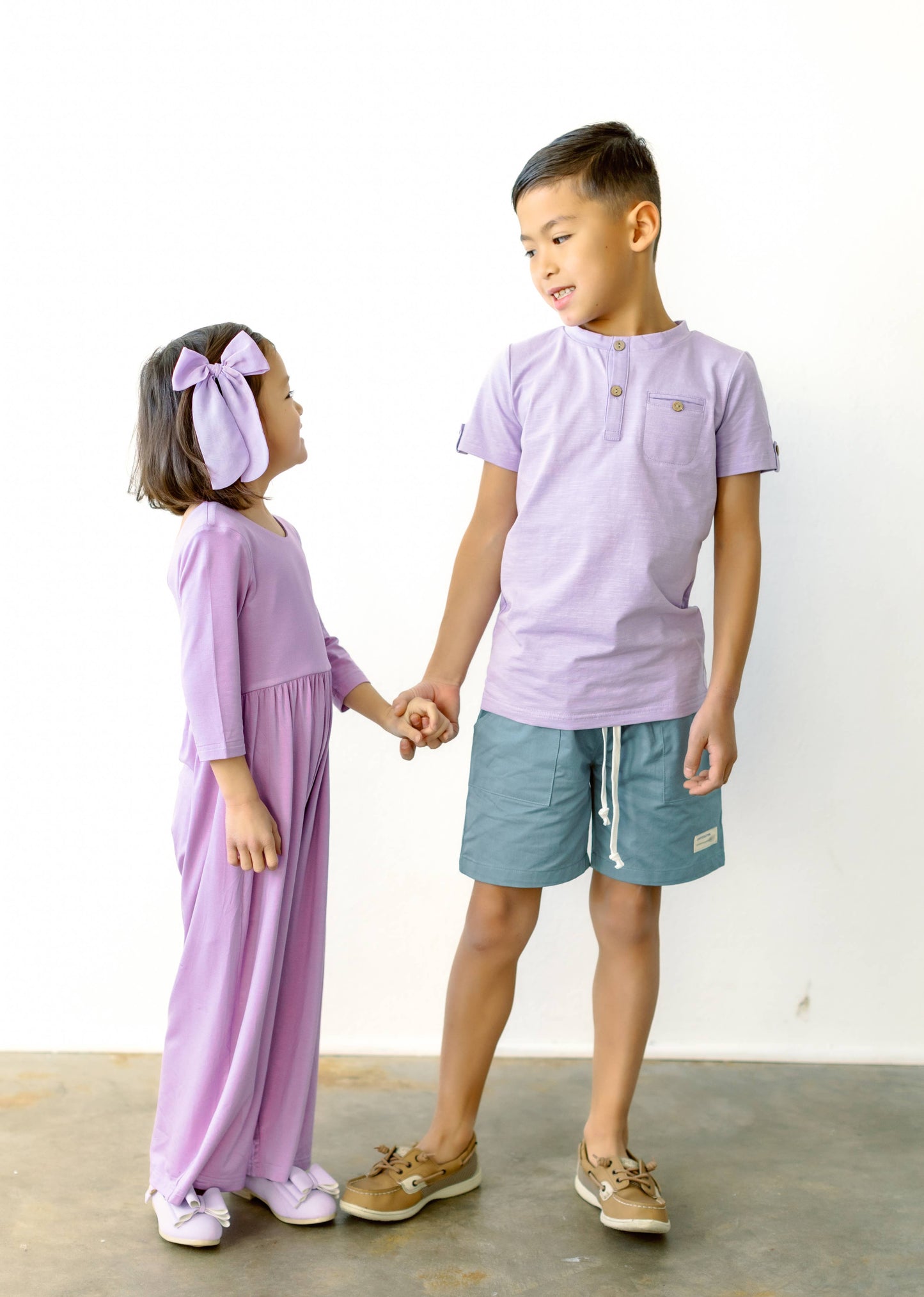Sawyer & Finn Clothing - Boys Lavender Short Sleeve Shirt, Soft, Buttons