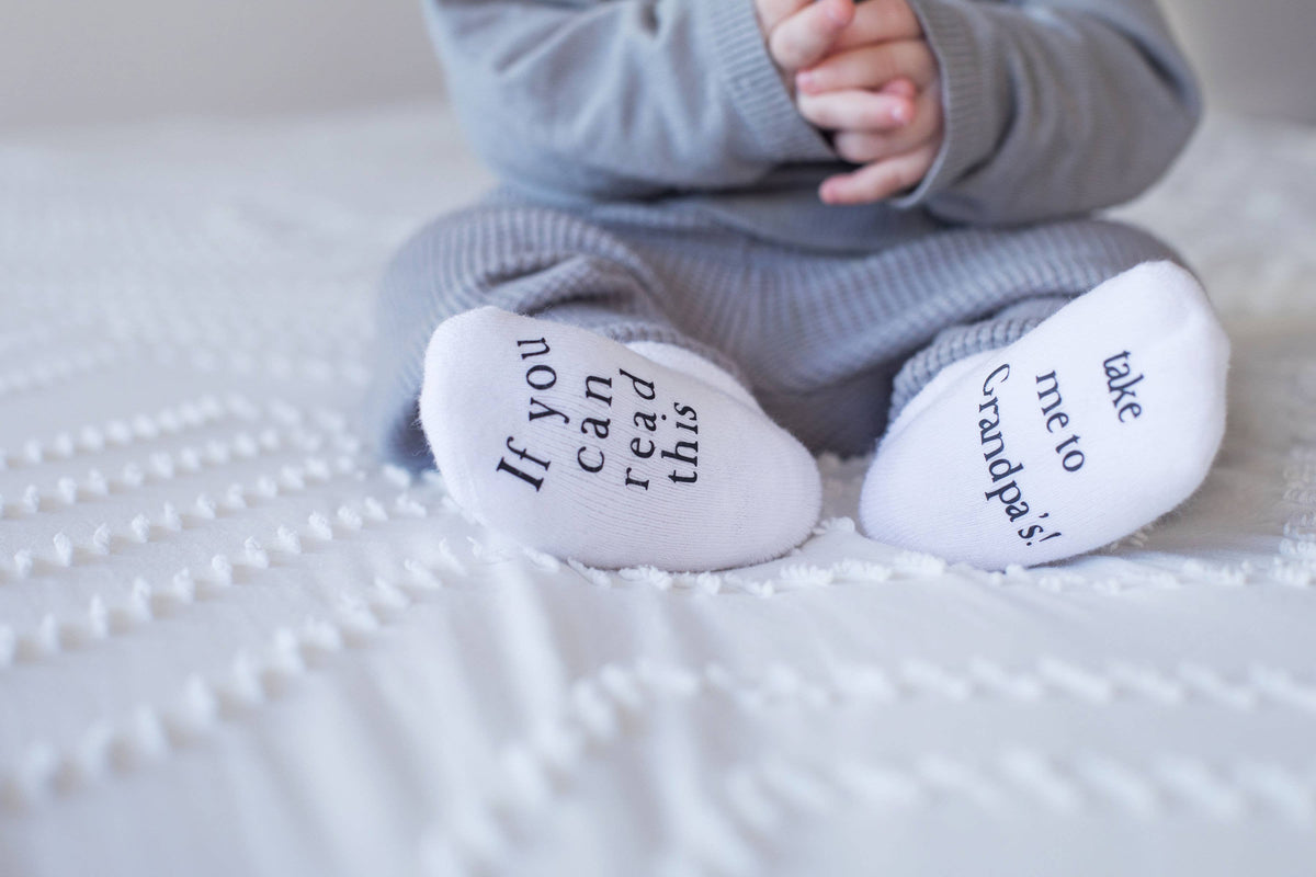 Dorothy’s Reason - Take Me to Grandpa’s Baby Socks | Baby Shower Gifts