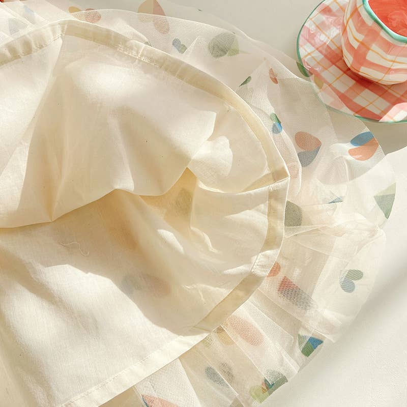 Little Trendy - Children's heart print mesh dress summer butterfly dress