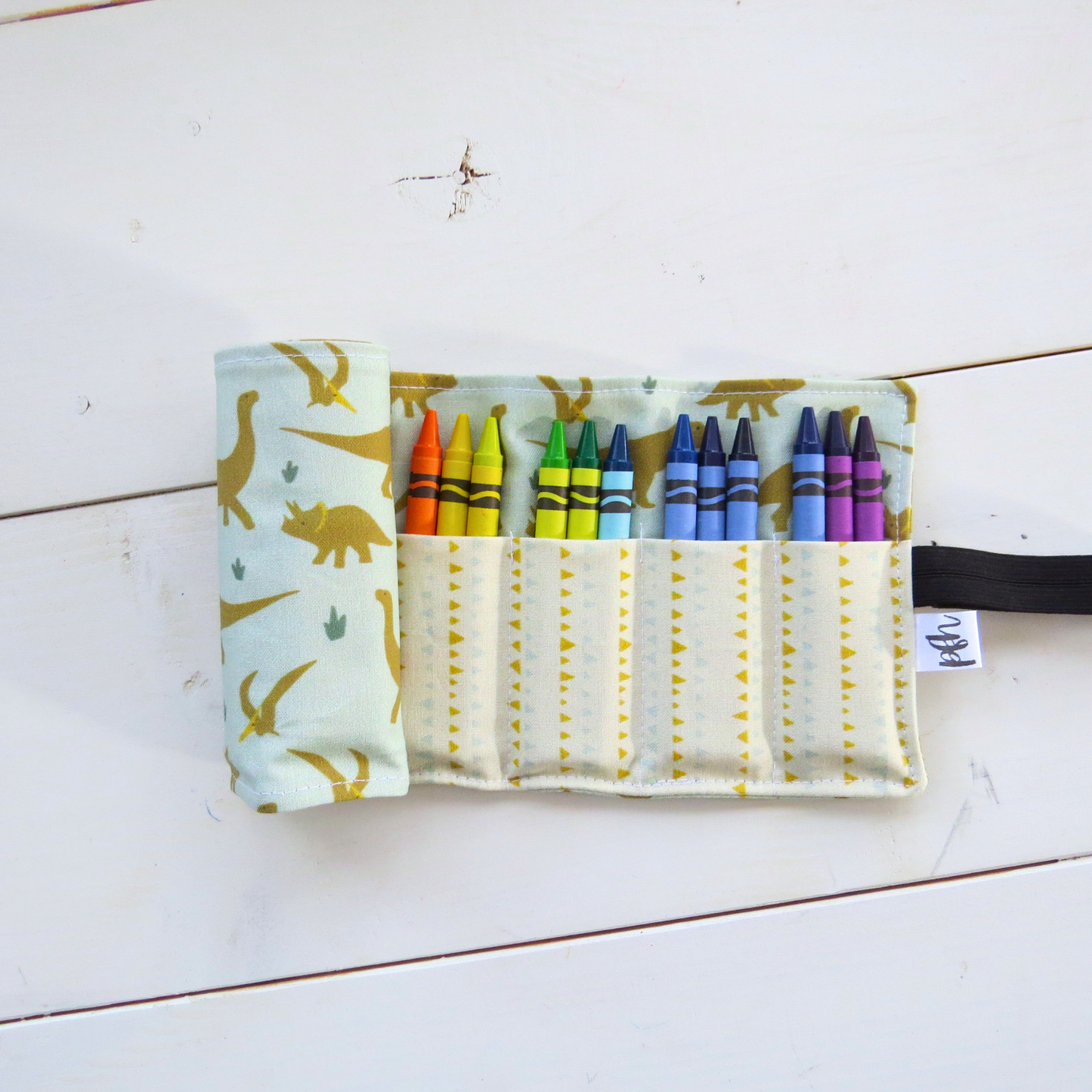 PaperFromHeaven - Dinosaur Crayon Roll-Up – Travel Art Organizer for Kids