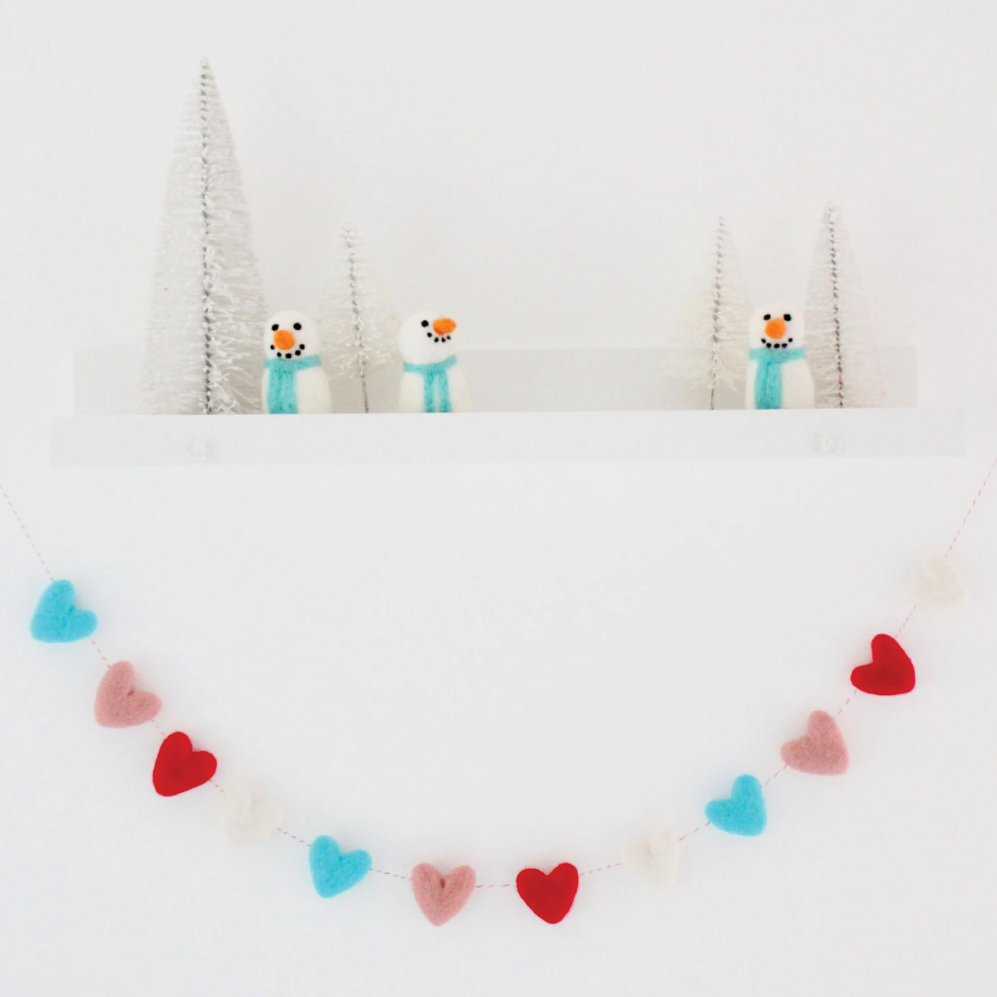 Sheep Farm Felt - One Felt Snowman with Blue Scarf