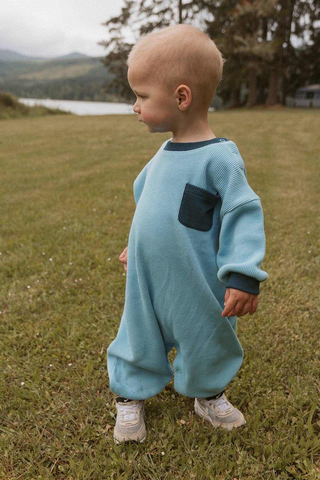Winnie + Crew - Sammy Romper in Dusk Blue