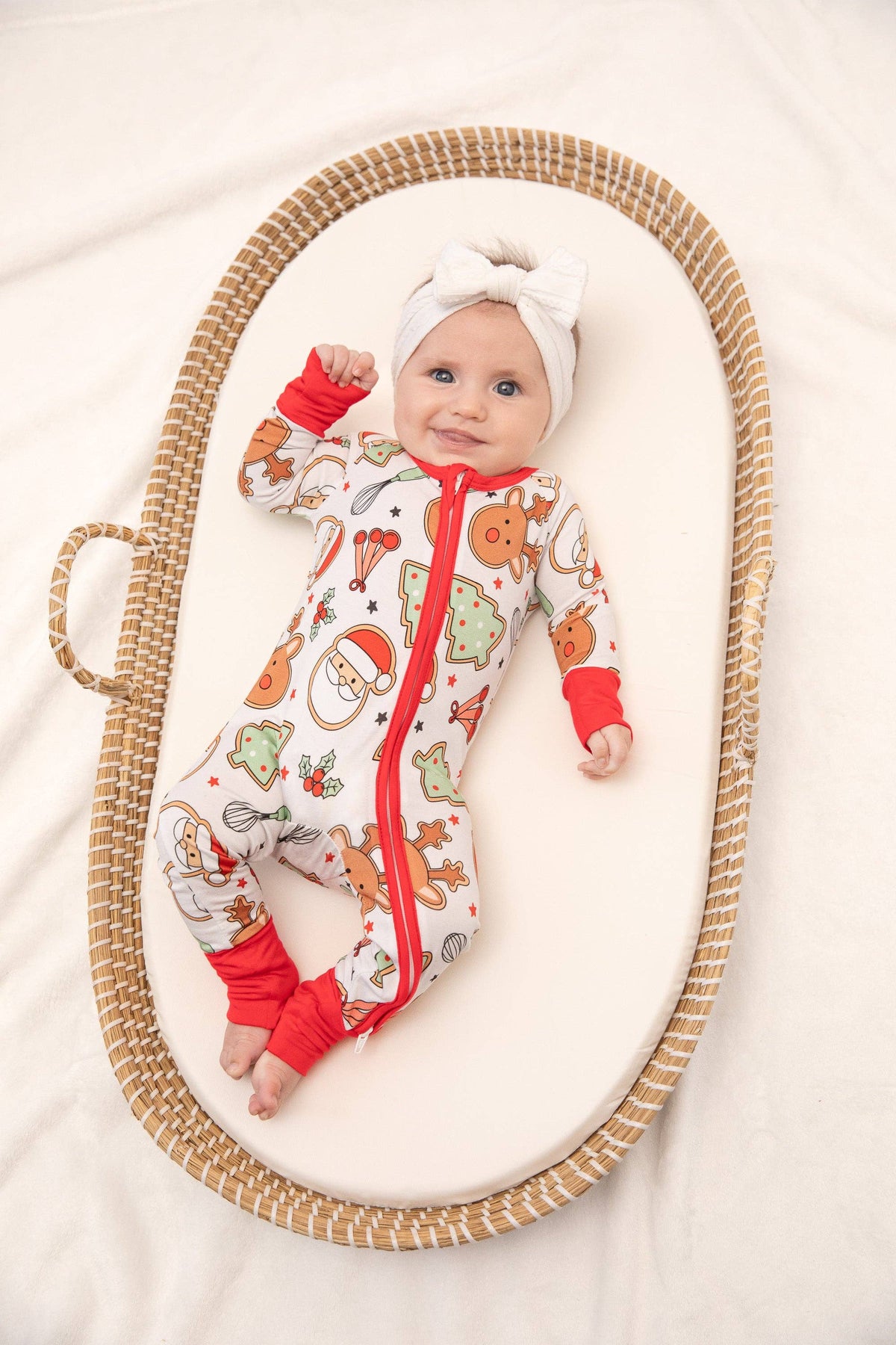 Tiny toes Baby Co - Christmas Cookies Baby Bamboo Zipper Romper