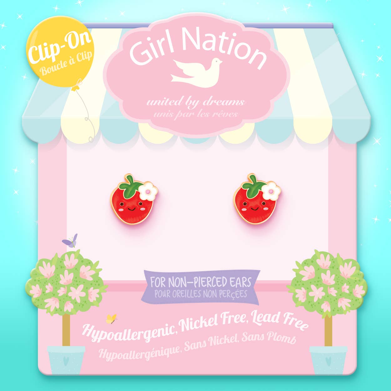 Girl Nation - CLIP ON Cutie Earrings | You're Berry Cute