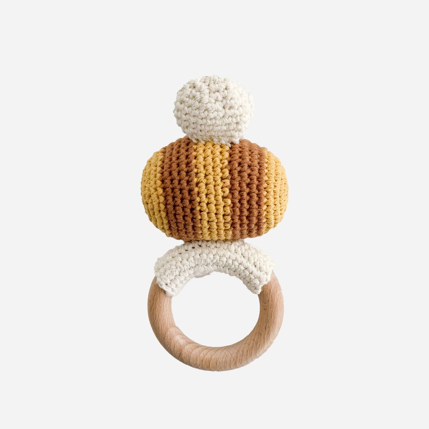 The Blueberry Hill - Teether Bee Cotton Crochet Rattle Spring Summer Baby Toy