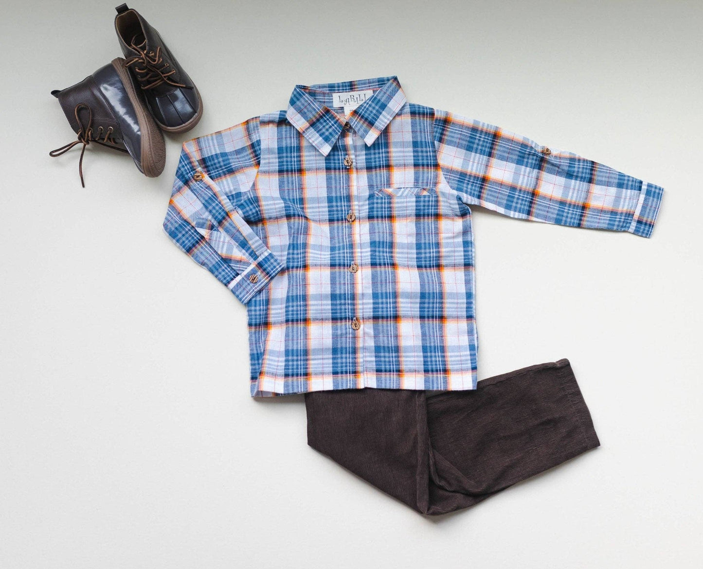 LARILI - Blue Mix Plaid Boys Shirt
