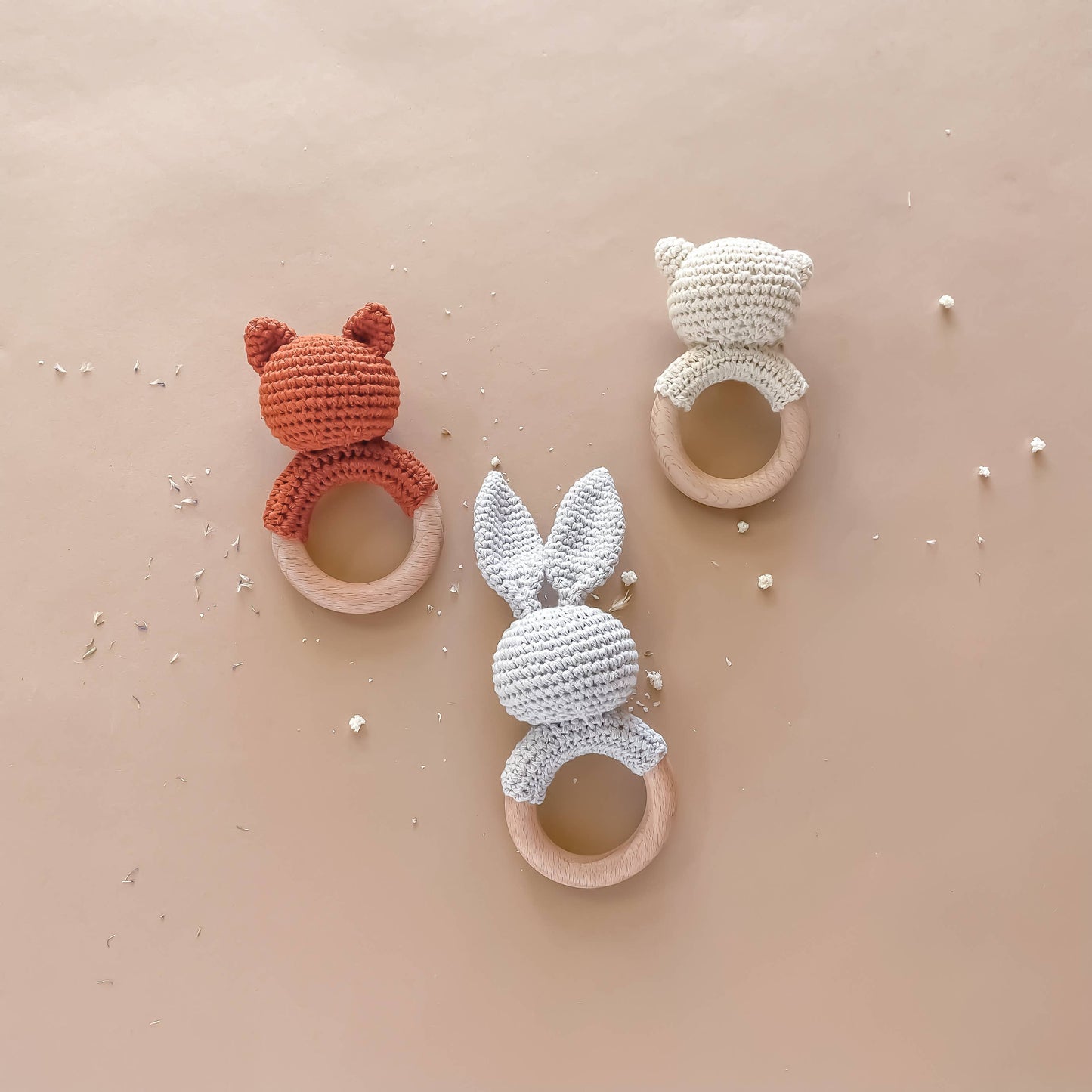 The Blueberry Hill - Teether Bear Cotton Rattle Baby Newborn Gift Toy