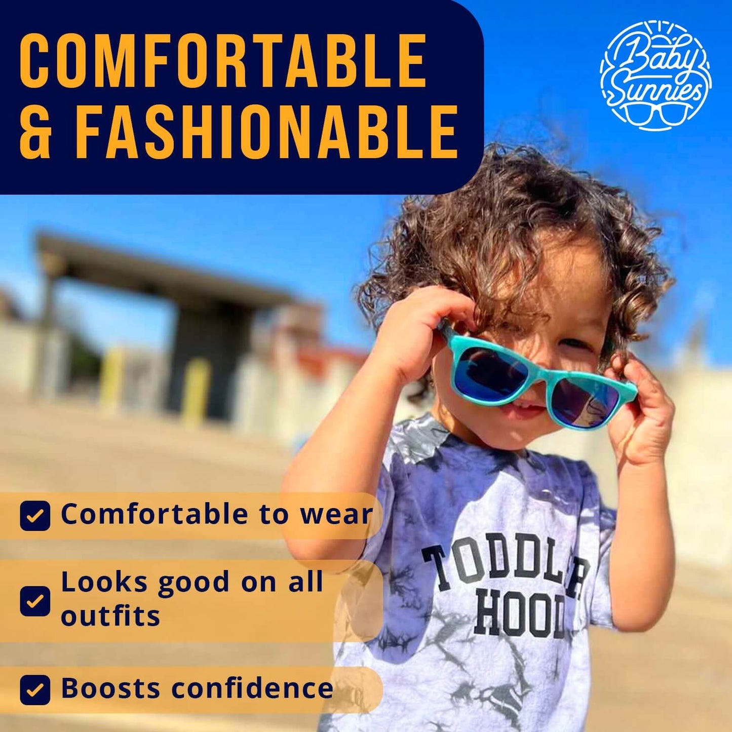 Baby Sunnies - White Polarized Baby Sunglasses 3-8 Years