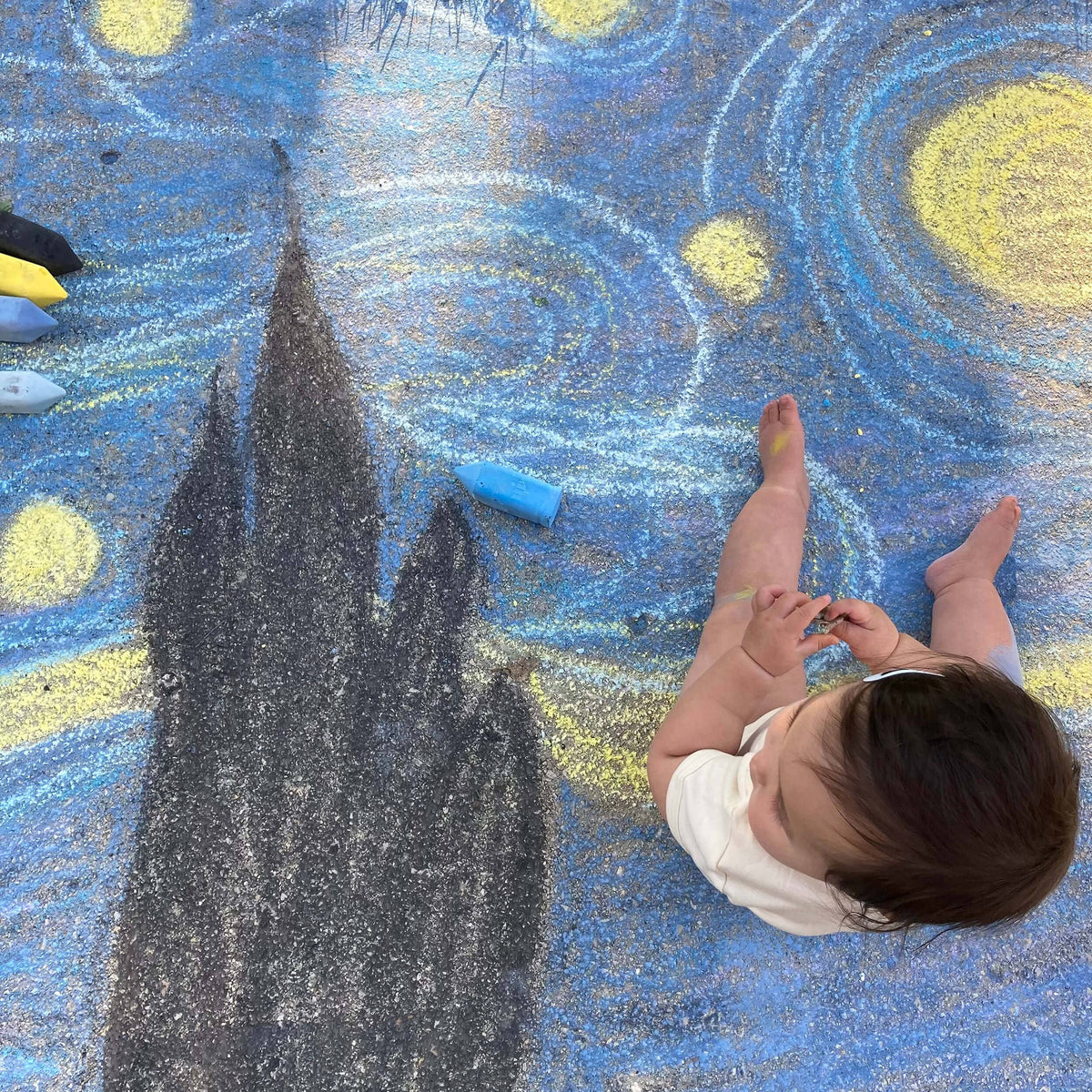Urban Infant - Kids Chunky Sidewalk Chalk - Non-Toxic - Starry Night