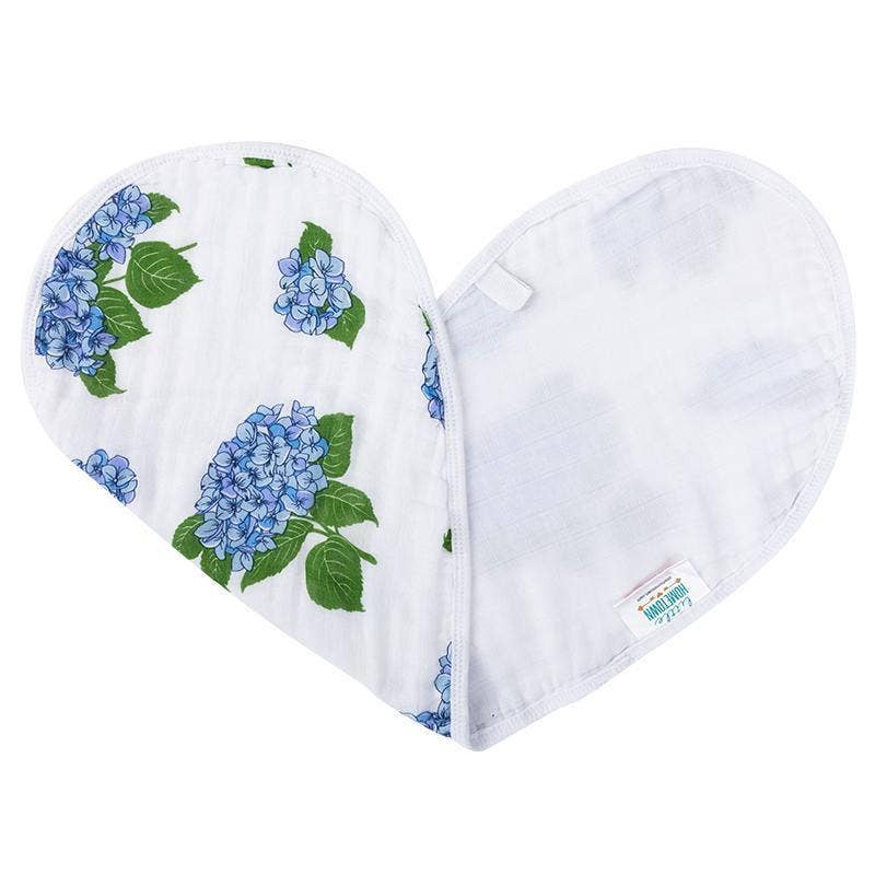 Little Hometown - Baby Burp Cloth & Bib Combo: Hydrangeas
