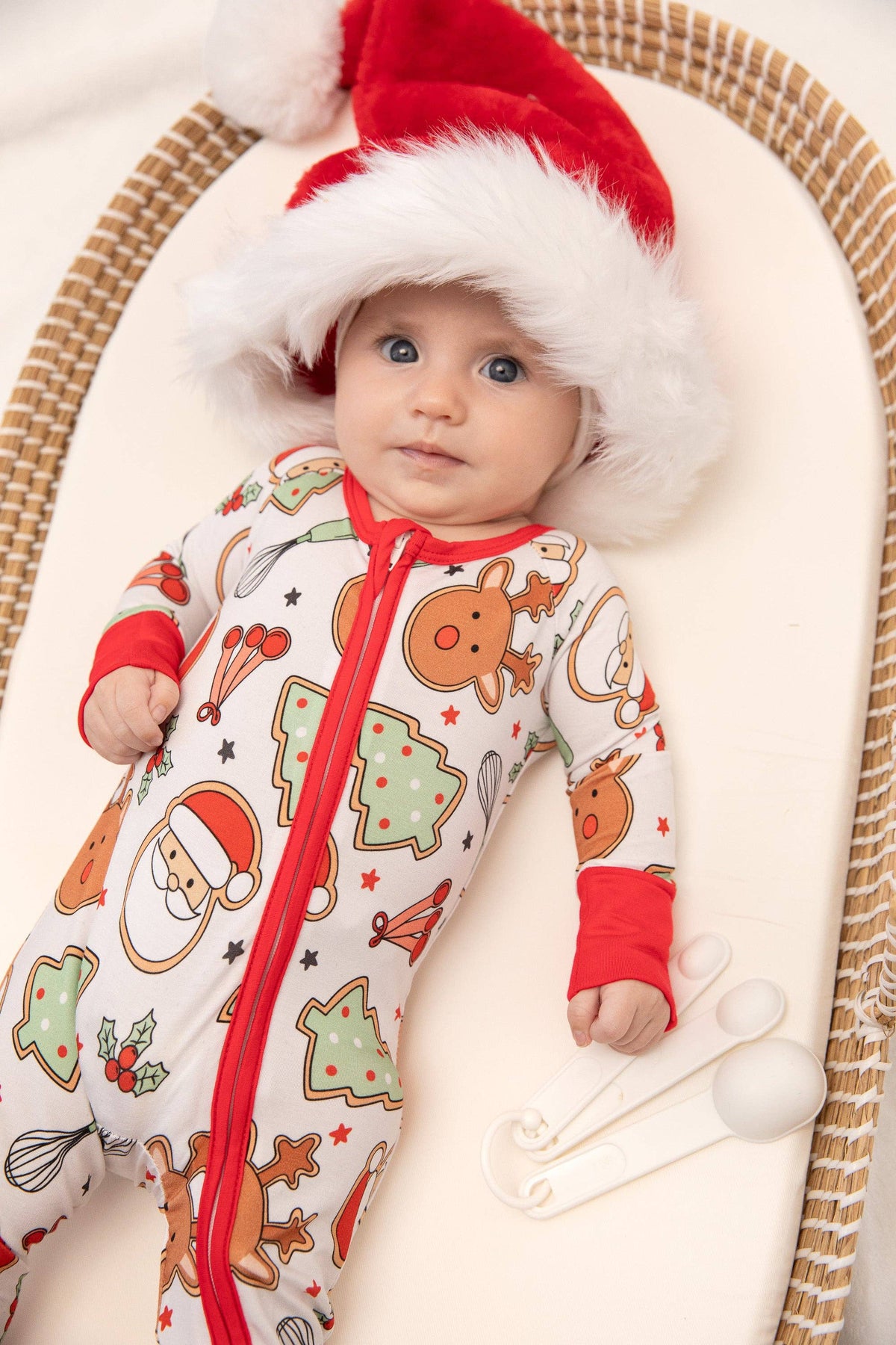 Tiny toes Baby Co - Christmas Cookies Baby Bamboo Zipper Romper
