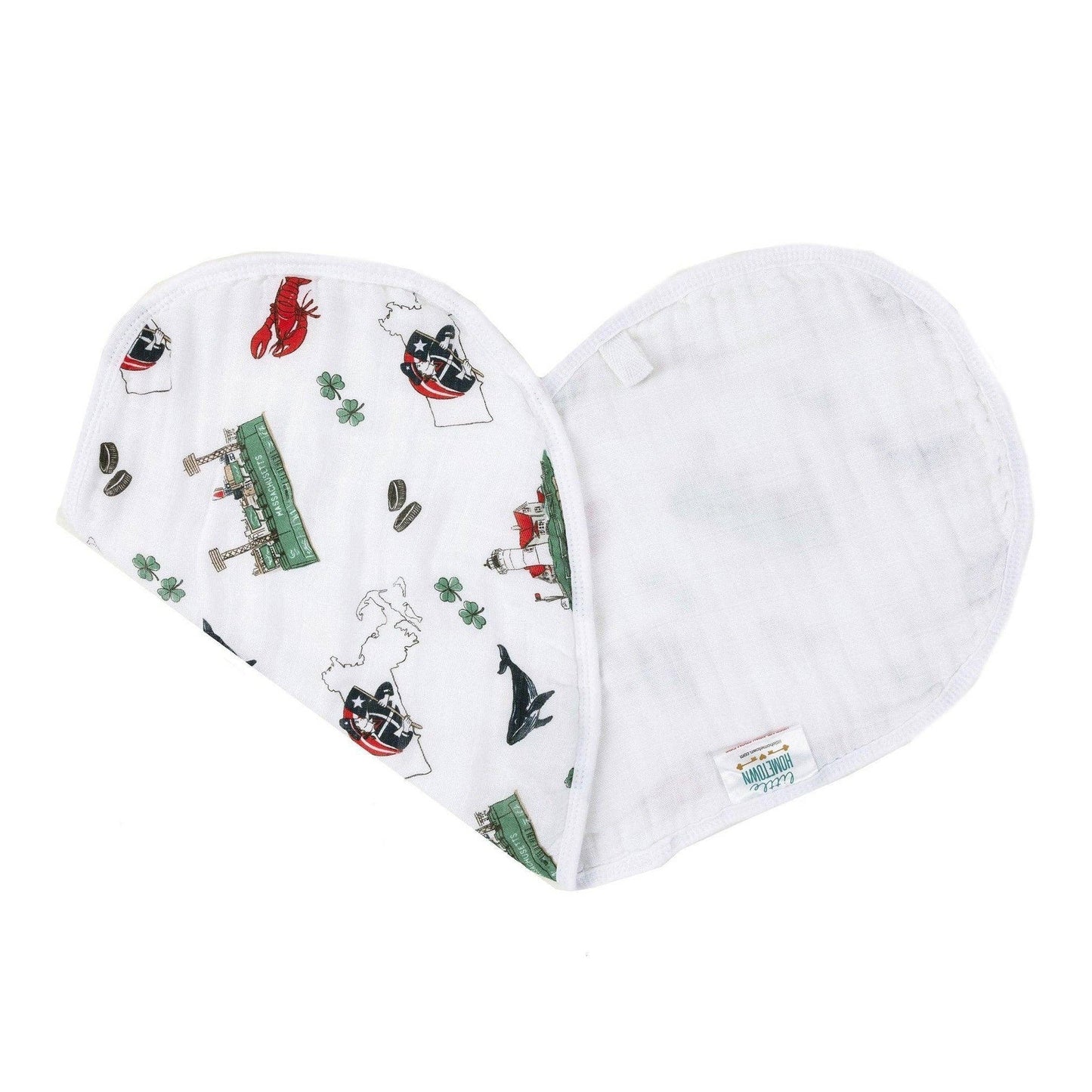 Little Hometown - Baby Burp Cloth & Bib Combo: Massachusetts Baby